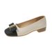 Thick Heeled Round Toed Single Shoes Women S Spring And Summer New Temperament Color Matching Shallow Mouth French Low Soft Soled_vogvips.com