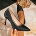 Women's High Heels Black Fashion Pointed High Heels Women's Shoes Stiletto Simple Slip On Shoes_vogvips.com
