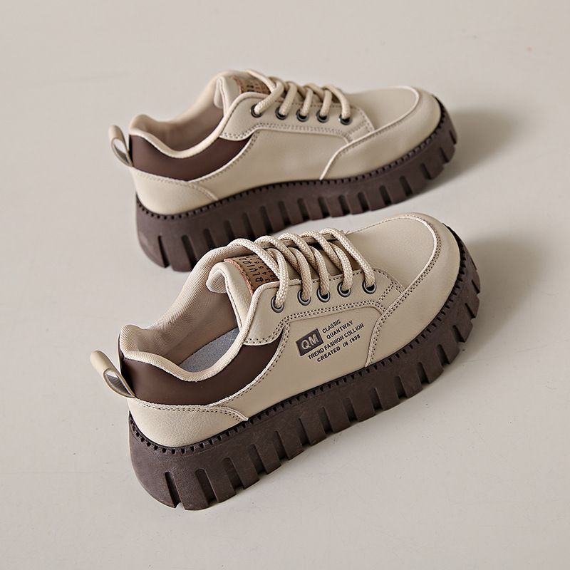 Little White Schoolgirl Trendy Versatile Thick Baseplate Casual Shoes_vogvips.com