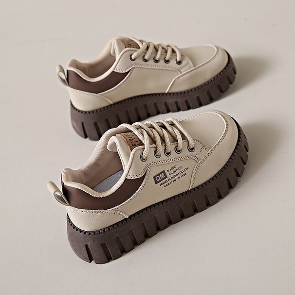 Little White Schoolgirl Trendy Versatile Thick Baseplate Casual Shoes_vogvips.com