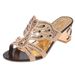 Women's With Rhinestones, Chunky Heels, Hollow-out Design, Open-toe Beach Sandals, Large Size High-heeled Sandals_vogvips.com