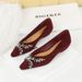 3683-H69 Korean Style Shoes With Pointed Shallow Mouth Suede Sole, Rhinestone Chain Low Heel, Versatile Women's Sole_vogvips.com
