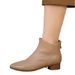 New Autumn And Winter Soft Leather Bare Pointed Toe Low Thick Heel Single Sheepskin French Short Boots For Women_vogvips.com