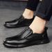 Euro Step Men's Autumn New Business Casual Shoes Genuine Leather Formal Soft Sole Breathable Non-Slip Slip-On Loafers_vogvips.com