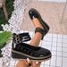 SHLIANG Women's Patent Leather Wedge Heels Round Toe Miniature Heightening Spring Low Cut Single Shoes Buckle Strap High Heels V0161_vogvips.com