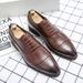 Pointed Toe British Style New Hairstyle Loafers Office Casual Leather Men Wedding Shoes_vogvips.com