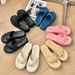 Refreshing ~ Little New Style Thick-Soled Flip-Flops 25 Summer New Blue Denim Casual Versatile Sandals_vogvips.com