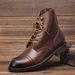 Men's Classic Vintage Work Boots - Genuine Leather Low-Cut Martin Boots With Oil Wax Finish For Outdoor & Casual Wear Outdoor Paratrooper Boots_vogvips.com