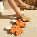 Large Size Foreign Trade Faux Leaf Personalized For Women, 2026 New Model, Slip-on Square Toe Low-heel Beach Sandals_vogvips.com