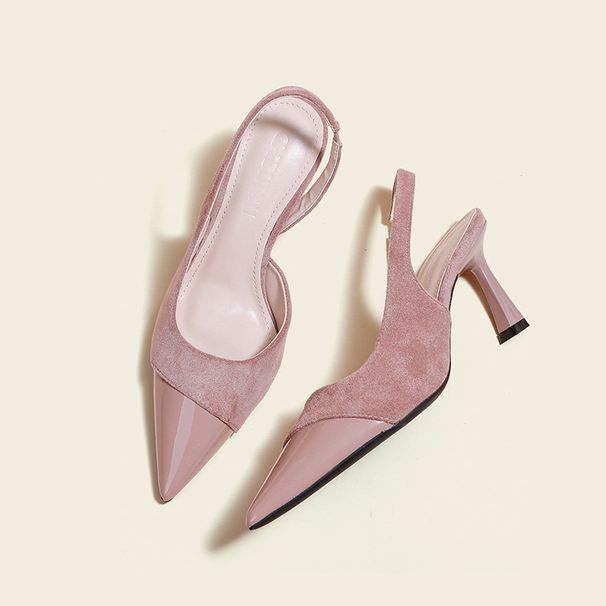 Foreign Trade Cross-border European And American Pointed-toe High-heeled Shoes, Hollow Stiletto Heel Closed-toe Sandals_vogvips.com