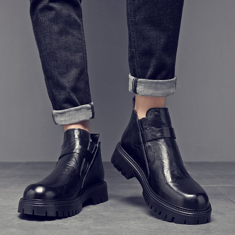 Martin Boots Men's Wind Fleece Men's Medium Help Chelsea Bullock Side Zipper Casual Boots_vogvips.com