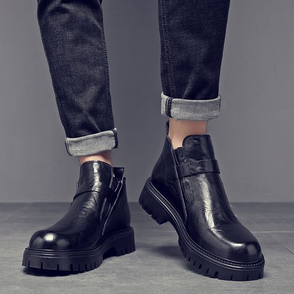 Martin Boots Men's Wind Fleece Men's Medium Help Chelsea Bullock Side Zipper Casual Boots_vogvips.com