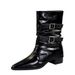 SEVEN BIG TREES Women's Pointed Toe Western Cowboy Boots - Vintage Style Mid-Calf Stacked Boots With Chunky Heel, Retro Riding Boots For Women_vogvips.com