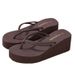 Women's Double Strap Wedge Heel Platform Flip Flops Summer Beach Non-Slip Odor Resistant Shoes_vogvips.com