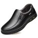 Spring And Autumn Men's Slip-On Soft Leather Versatile Business Casual Shoes, Fleece-Lined Warm Cotton Shoes_vogvips.com