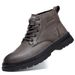 European Warm Series Work 2025 New Autumn Winter Thick Sole Warm Leather With Cotton British Style Men's Martin Boots Trendy_vogvips.com