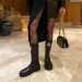 Brand Designer Square Toe Rain Boots Heel Thick Sole Ankle Women's Rubber Boot_vogvips.com
