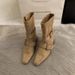 2026 Korean Version New Niche Design Retro French Short Small Square Toe Western Boots, Suede Mid-calf Boots For Women_vogvips.com