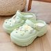 Women's Summer Beach Clogs With Adorable Cartoon Accents, Breathable Hollow Out Design, Lightweight And Comfortable For Casual Wear_vogvips.com