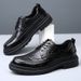 Euro Step Business Formal British Round Toe Derby Genuine Leather Brogue Carved Casual Men's Breathable Wedding Shoes_vogvips.com