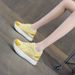 Platform Sports Forrest Gump Shoes Women's Ankola Red Round Head Color Matching Casual Dad Shoes_vogvips.com
