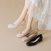 Grandma Shoes Women's Thick Heel French Single Shoes Medium Heel Shallow Mouth Evening Women's Shoes_vogvips.com