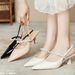 Open Back For Women, 2026 Spring/Summer New Fairy Style Pointed Toe Square High Heel Sandals_vogvips.com
