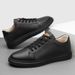 Brand Men's Genuine Leather Casual Shoes Classic Black Flat Sports Shoes Outdoor Hollow Out White Sneakers Large Size:36-47 Mo-y_vogvips.com