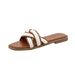 2026 New Factory Direct Sale Casual Wide Strap Flat Sandals, Open-Toe Hollow-Out Simple Cross-Strap Slip-On Beach Shoes For_vogvips.com