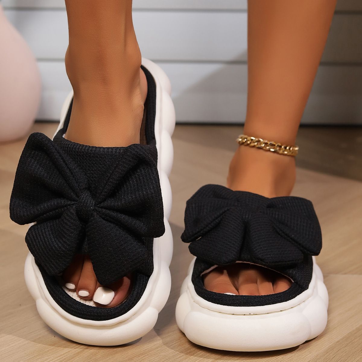 Thick-soled Linen Slippers For Women, Suitable For All Seasons, Non-slip, For Indoor And Outdoor Use, Fluffy Maternity Cotton Slippers_vogvips.com