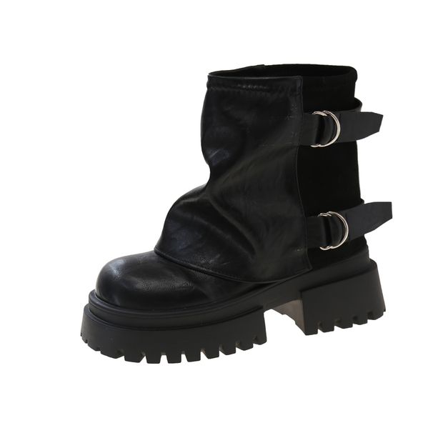 35-42 Large Shoes 41 To 43 Size Wide Fat Feet Sole Martin Women's Autumn And Winter Fashion Thick Heel Short Boots_vogvips.com