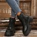New Plus Size Martin Boots For Women, Fashionable And Versatile, British Style Short Thick Soled, Height Increasing,_vogvips.com