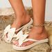 Ethnic Style Grass Woven Tourism Linen Soled Sandals, Trendy Wearing Flip Flops, Fashionable Beach Flower_vogvips.com