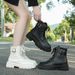White Martin 2024 New Single British Style Thick Sole Height Increasing Plus Size Short Boots For Women_vogvips.com
