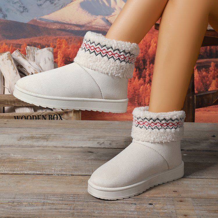 Women's Shoes Plus Size Cotton Shoes Women's Winter New Style Ethnic Style Outerwear Fleece Lined Warm Thick Soled Snow Boots_vogvips.com