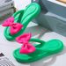 Slippers For Women, Sweet Bow Tie Flip Flops, Outdoor EVA, Non-Slip Beach Shoes, Comfortable Sandals, Summer Fashion_vogvips.com