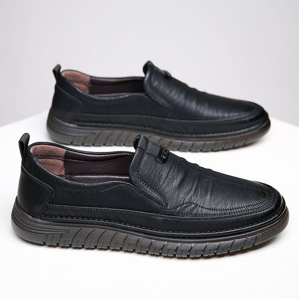 Retro Penny Loafer Genuine Cow Leather Classic Shoes Sewing Comfortable Men Casual Slip-on Club Party Shoe Spring Summer_vogvips.com