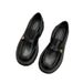 Chunky Black Loafers For Women Winter Mary Jane Slip On Flats With Platform Sole Inspired Casual Shoes Rubber_vogvips.com