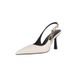 Pure Inside And Out! Elegant Pointed-toe High-heeled Sandals For Women, Summer Stiletto Leather Chain Closed-toe Shoes_vogvips.com