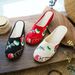 Slippers, Chinese Style, Spring And Summer Embroidered Cloth Shoes, Baotou, Home Half, Women's External Wearing_vogvips.com