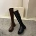 Thick-Soled Round-Toe Chunky Heel Long Riding For Women 2024 New Autumn Winter Fleece-Lined Korean Style Over-the-Knee_vogvips.com