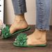 Floral-decorated Flat Sandals Available In Multiple Colors, Fashionable One-strap Sandals, Versatile For Beach And_vogvips.com