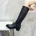 Autumn And Winter New Xiaoxiangfeng Knight Boots Thick Heel High Boots Thin Color Matching Women's Boots_vogvips.com