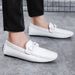 0063 Men's Doudou Lefu Spring Low Cut Sleeves, Foot Leather Surface, Flat Bottomed Driver's Driving Shoes, Oversized_vogvips.com
