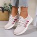 Women Breathable Knit Mesh Sneakers Elastic On Casual Walking Shoes Soft Non Slip Sole Ladies Daily Sport Trainers_vogvips.com