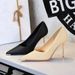 Metal Pointed High Heels Glossy Pana Pattern Super High Heel Single Shoes Women's Shoes_vogvips.com