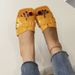 A Word Solid Color Flat Women's Slippers New Classic Stone Pattern Slip-on_vogvips.com