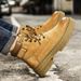 Men's Martin 2025 Autumn New Fece-Lined Height-Increasing Work Versati Thick-Sod Non-Slip Yellow Boots British_vogvips.com