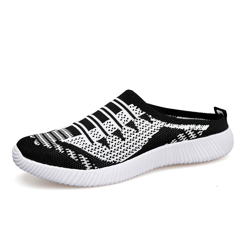 Women's 2025 Spring/summer Collection Slip-on Cross-border Wholesale Couple Casual Breathable Fly-knit Mules Mom Shoes_vogvips.com