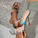 Y2K Millennial Hot Girl Colorful Gemstone Thong Sandals Black Gold Silver Patent Leather Square Toe Stiletto High Heels_vogvips.com